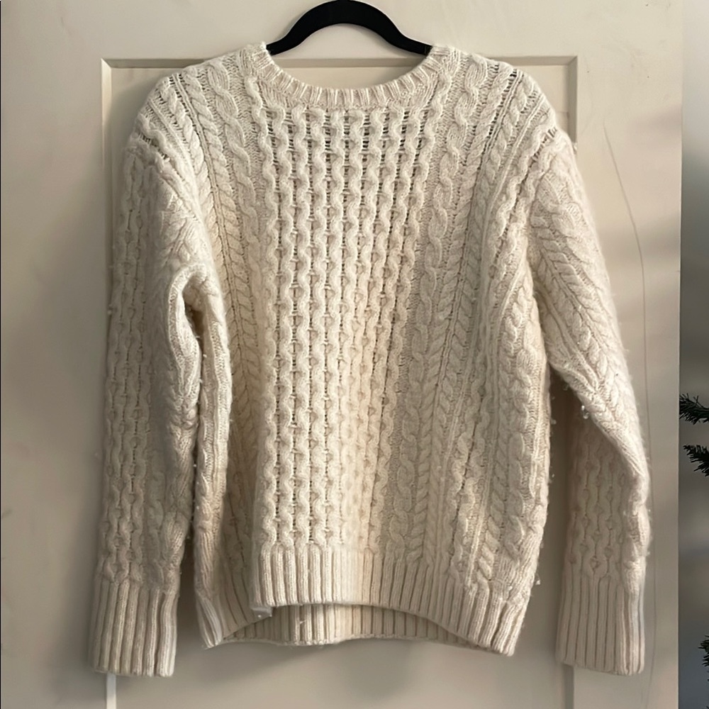 Brandy Melville Cozy Cream Cable Knit Sweater